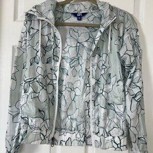 LAB JOY Floral Windbreaker Jacket – XS – Lightweight Hooded Zip-Up